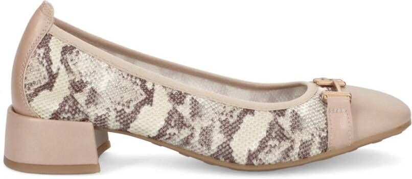 Hispanitas Metallic Detail Ballerina Beige Hak