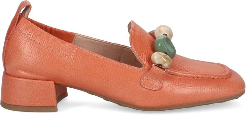Hispanitas Rode platte mocassin met stenen accessoire