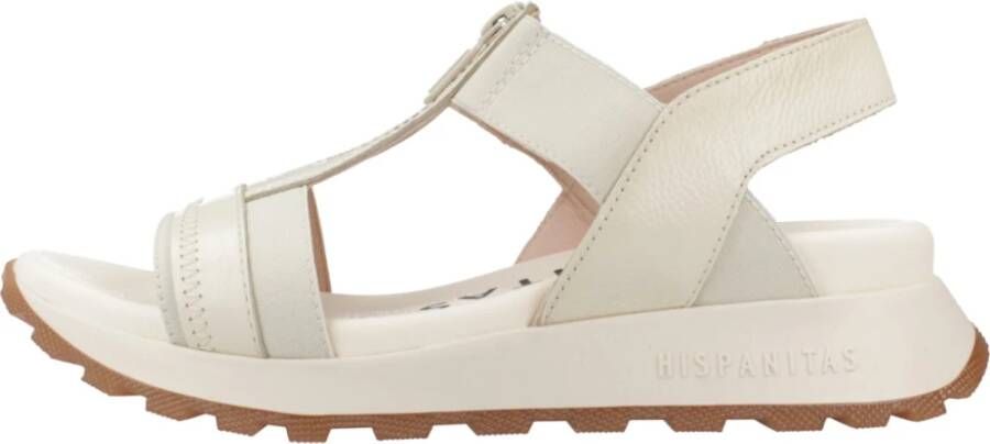 Hispanitas Stijlvolle platte sandalen voor vrouwen Beige Dames