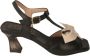 Hispanitas Stijlvolle Zwarte Leren Hoge Hak Sandalen Black Dames - Thumbnail 1
