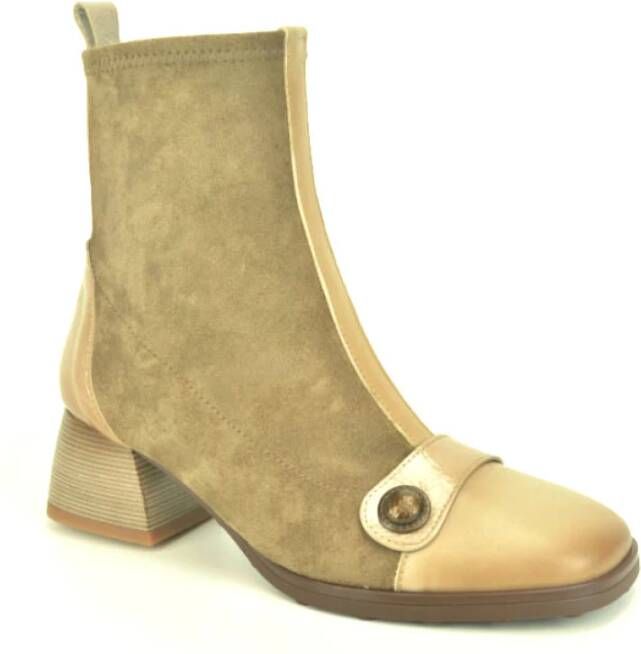 Hispanitas Taupe Combi Bootie voor stijlvolle look