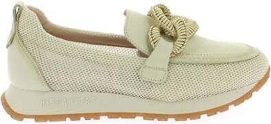 Hispanitas Witte stoffen mocassin met accessoire