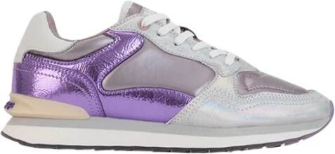 Hoff Ademende Leren Sneakers Purple Dames