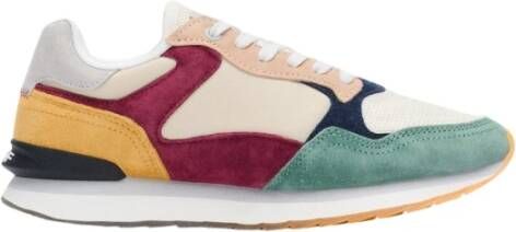 Hoff Ademende Sneakers met Leren en Stoffen Panelen Multicolor Dames