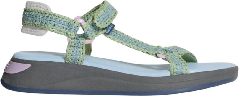 Hoff Blauwe Eiland Raffia Sandalen