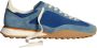 Hoff Blauwe Sneaker met Witte Achterkant Detail - Thumbnail 1