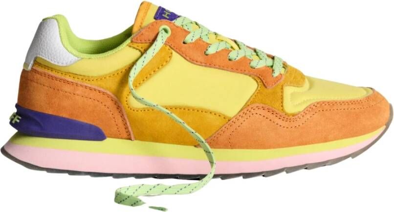 Hoff Groene Stad Sneaker met Rode Accenten