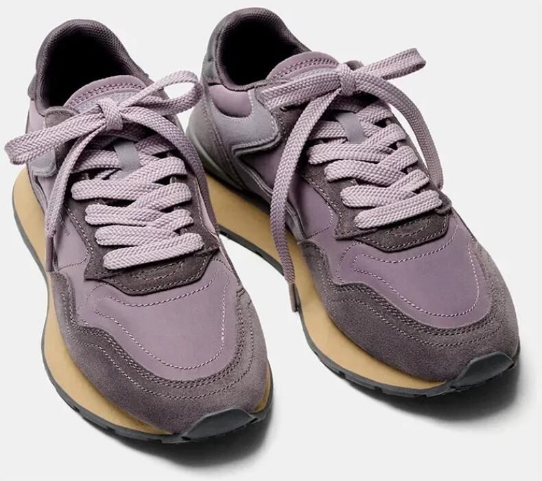 Hoff City Retro Lila Leren Sneakers - Foto 3