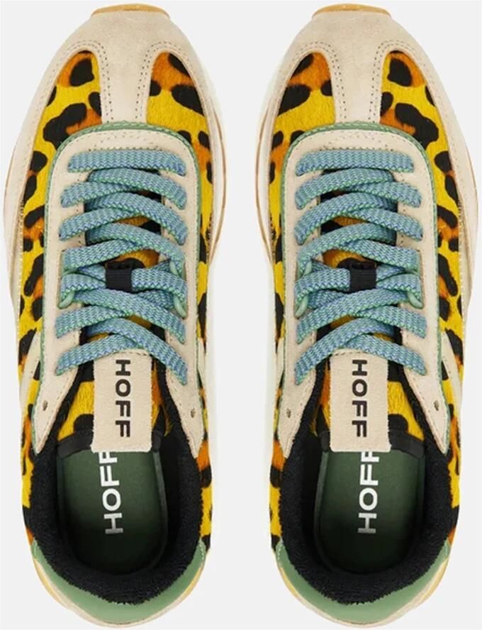 Hoff Gele Sneakers met Dierenprint