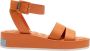 Hoff Oranje Leren Enkelband Sandaal - Thumbnail 1