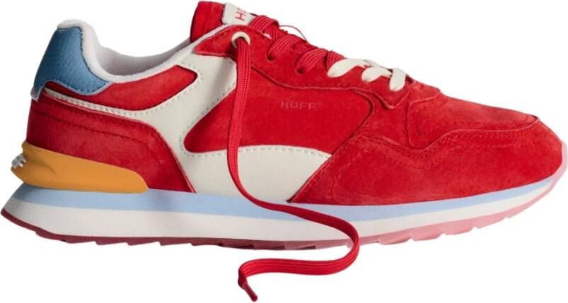 Hoff Rode Suède Atletische Sneaker