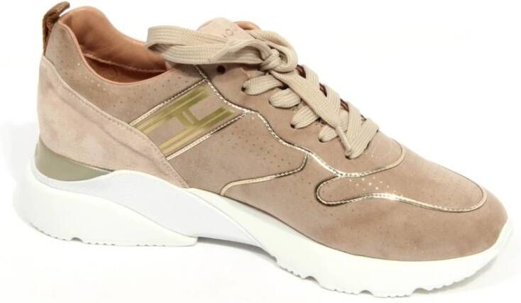 Hogan Active One Suède Schoenen Beige Polka
