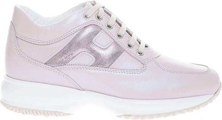 Hogan Beige en Roze Lage Sneakers Roze Dames