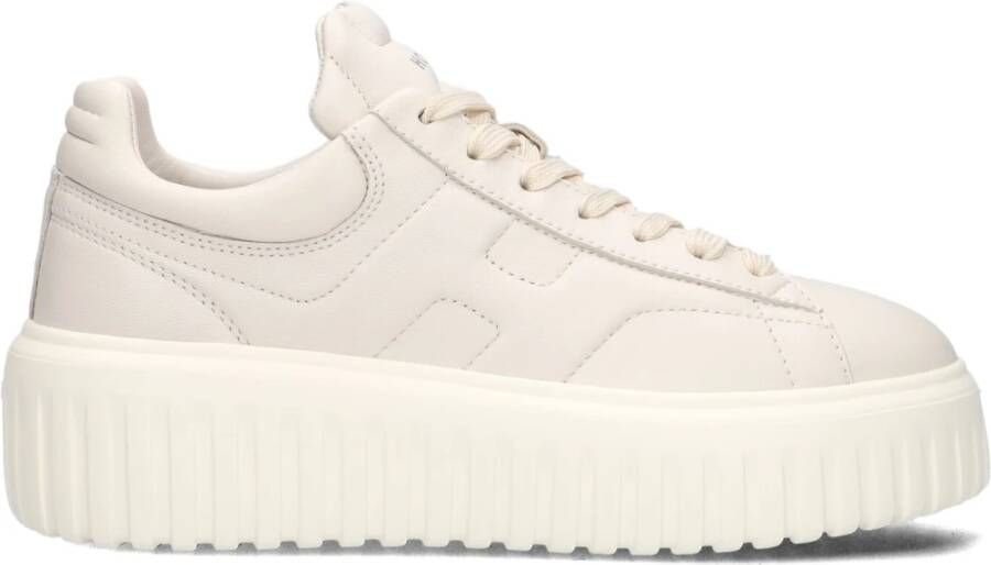 HOGAN Lage Sneakers Dames H-stripes Allacciato Maat: 39 Materiaal: Leer Kleur: Wit