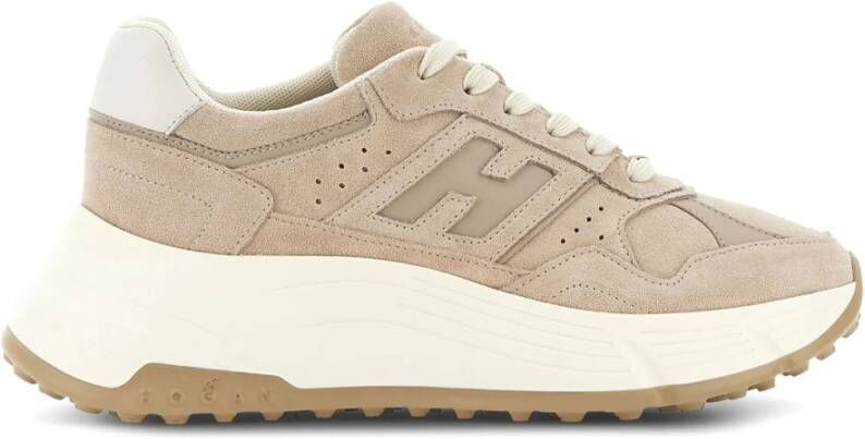 Hogan Beige Hi-Fi Sneakers met Nappa Details