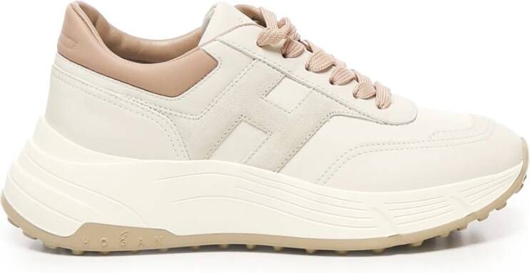 Hogan Beige Leren Sneakers met Geheugenschuim