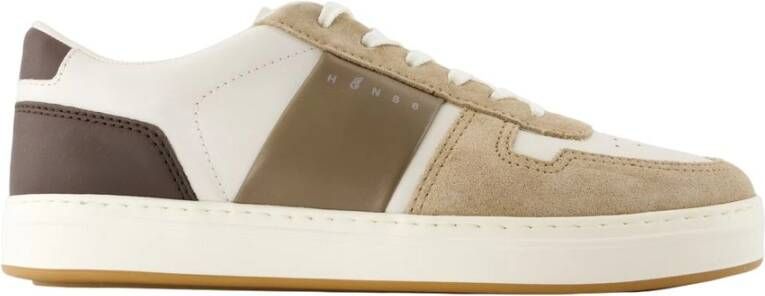 Hogan Beige Leren Sneakers Ronde Neus