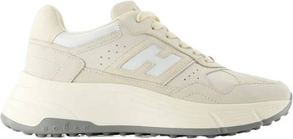 Hogan Beige Leren Sneakers Ronde Neus Beige Dames - Foto 3