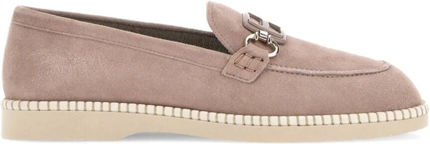 Hogan Beige Loafers Elegante Stijl