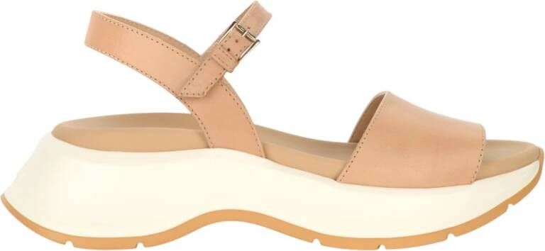 Hogan Beige Platte Sandalen H585 Bruin Dames