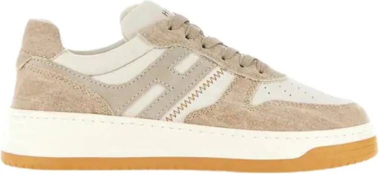 Hogan Beige Platte Schoenen Beige Dames