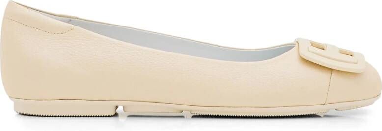 Hogan Beige Platte Schoenen met H Accessoire Beige Dames