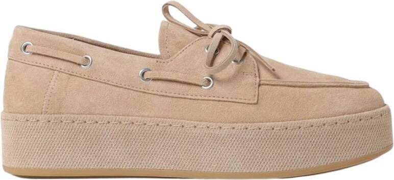 Hogan Beige Platte Schoenen voor Vrouwen