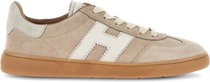 Hogan Beige Retro Stijl Sneakers met Suède Bovenwerk Beige Dames