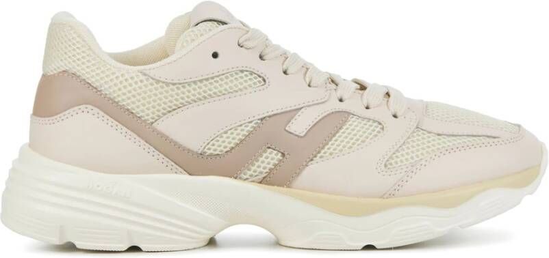 HOGAN Lage Sneakers Dames Hxw6650fj00 Maat: 37 Materiaal: Textiel Kleur: Beige