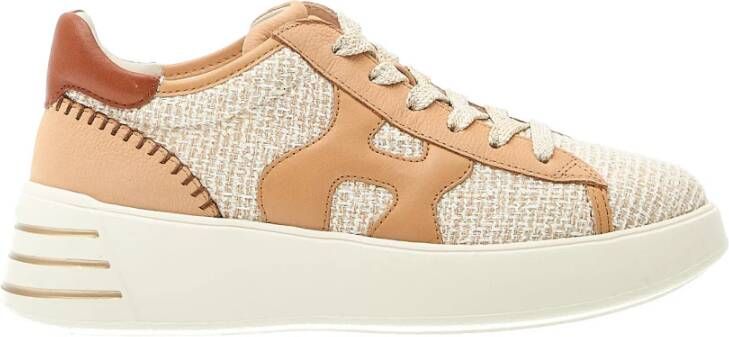 Hogan Beige Sneakers Boucliner Leren Details Multicolor Dames