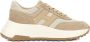 Hogan Beige Sneakers met Geribbelde Rubberen Zool - Thumbnail 1