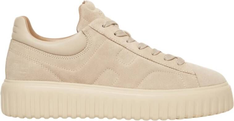 Hogan Beige Sneakers met Plateauzool