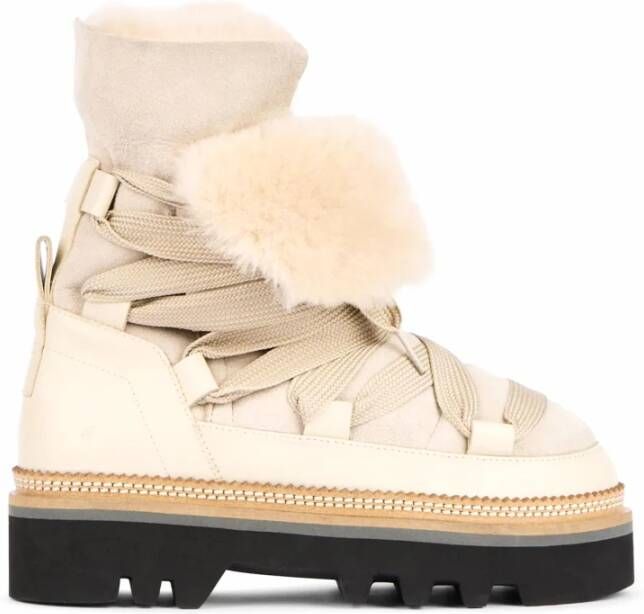 Hogan Beige Sneakers met schapenvachtvoering