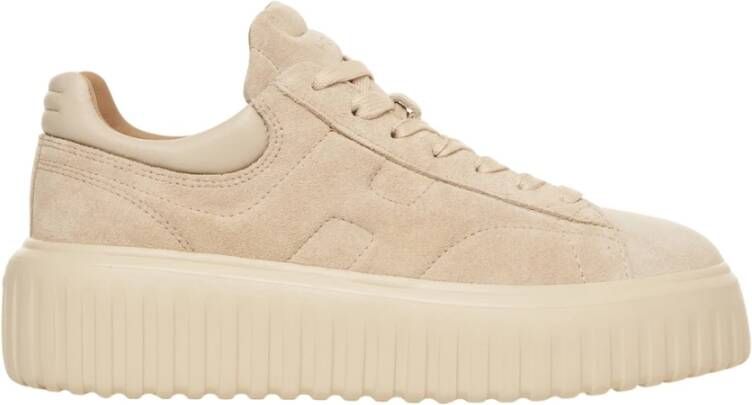 Hogan Beige Sneakers met verhoogde zool
