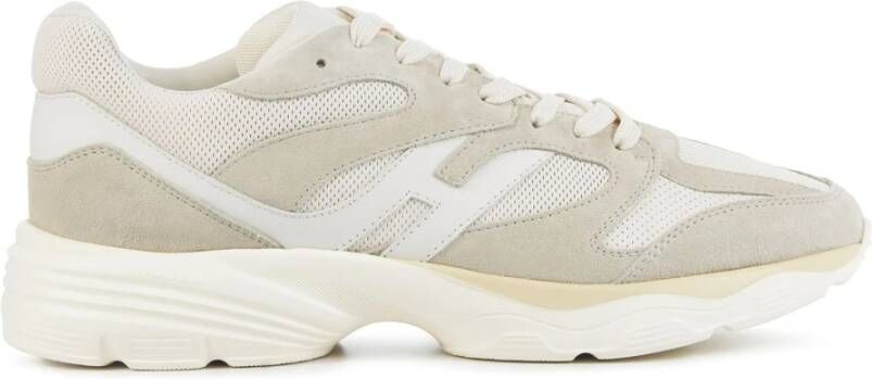 HOGAN Lage Sneakers Heren Hxm6650fj10 Sue Maat: 7 5 Materiaal: Suède Kleur: Beige