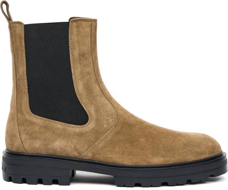 Hogan Beige Suède Chelsea Enkellaarsjes