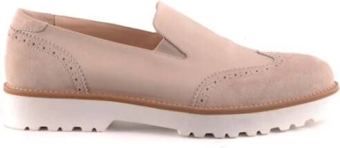 Hogan Beige Suède Dames Mocassin Lente Zomer
