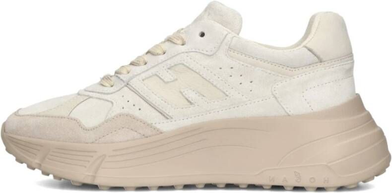 HOGAN Lage Sneakers Dames H669 Allacciato H Maat: 37 Materiaal: Suède Kleur: Beige