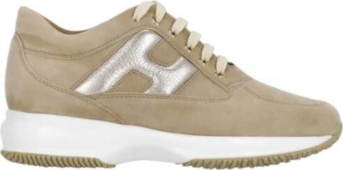 Hogan Beige Suède Leren Sneakers Beige Dames