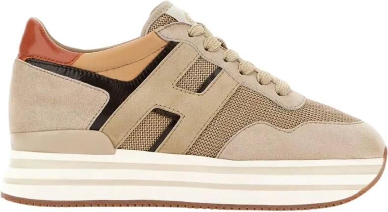 Hogan Beige Suède Sneakers Beige Dames