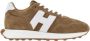 Hogan Beige Suède Sneakers Paneelontwerp Brown Heren - Thumbnail 1