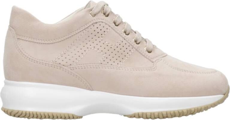 Hogan Beige Suède Veterschoenen