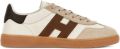 Hogan Beige Veterschoenen met Logopanelen - Beige