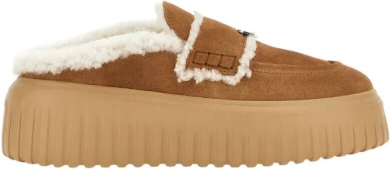 Hogan Beige Winterklomp met H-Strepen