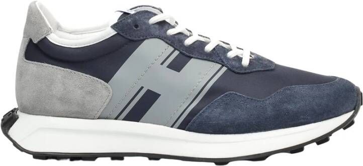 Hogan Blauw en grijs suède en stoffen sneakers Multicolor Heren