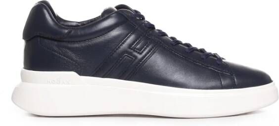 Hogan Blauwe platte schoenen met glanzend nappa lederen bovenwerk Blauw Heren