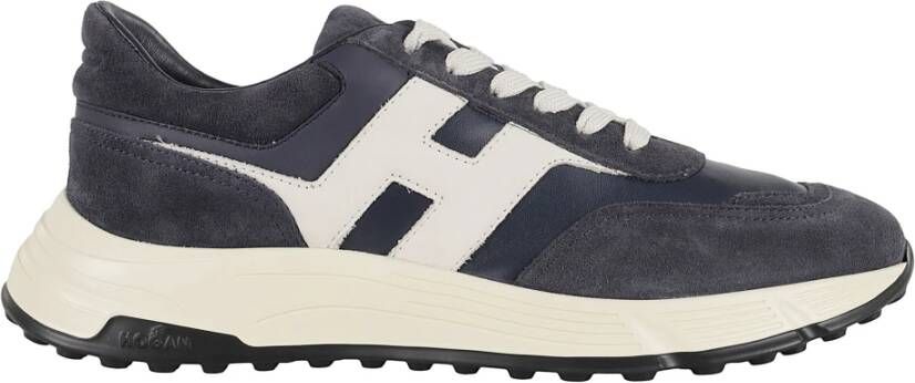 Hogan Blauwe Hyperlight Sneakers met leren bovenwerk