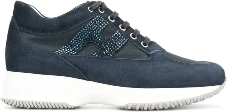 Hogan Blauwe Interactieve Suède Sneakers Blue Dames