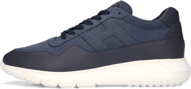 HOGAN Lage Sneakers Heren Interactive3 Allacciato Pelle Maat: 42 Materiaal: Nubuck Kleur: Blauw