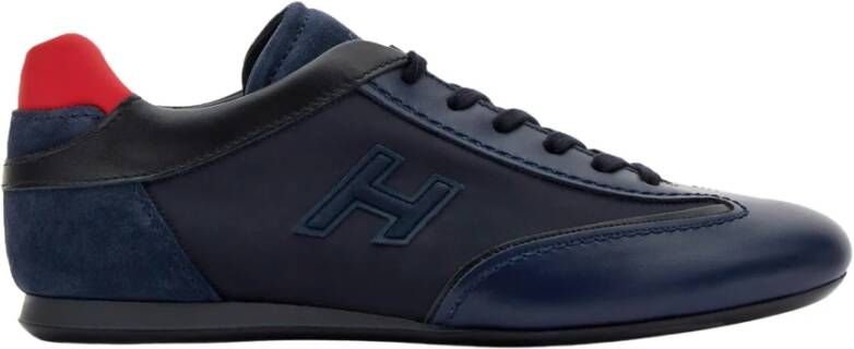 Hogan Blauwe Leren Sneakers met Verwijderbare Spurs Blauw Heren